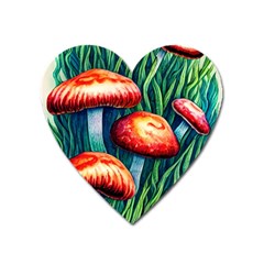 Enchanted Forest Mushroom Heart Magnet by GardenOfOphir