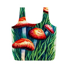 Enchanted Forest Mushroom Full Print Recycle Bag (m) by GardenOfOphir