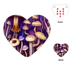 Whimsical Forest Mushroom Playing Cards Single Design (heart) by GardenOfOphir