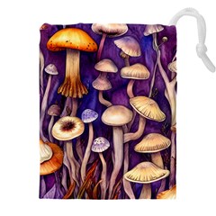 Whimsical Forest Mushroom Drawstring Pouch (5xl) by GardenOfOphir