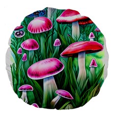 Foreboding Goblincore Mushroom Large 18  Premium Flano Round Cushions by GardenOfOphir