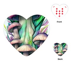 Woodsy Mushroom Playing Cards Single Design (heart) by GardenOfOphir