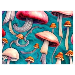 Witchy Mushroom One Side Premium Plush Fleece Blanket (extra Small) by GardenOfOphir