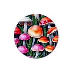 Goblincore Mushroom Rubber Coaster (round) by GardenOfOphir