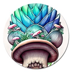 Mushrooms Nature s Little Wonders Magnet 5  (round) by GardenOfOphir