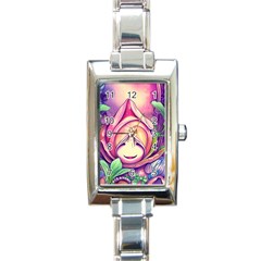 Forest Mushroom Rectangle Italian Charm Watch by GardenOfOphir