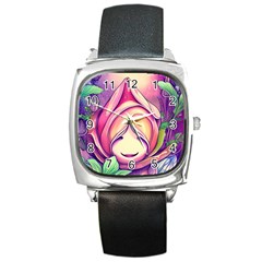 Forest Mushroom Square Metal Watch by GardenOfOphir