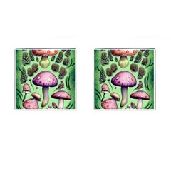 Witchy Forest Mushroom Cufflinks (square)