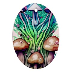 Goblin Core Forest Mushroom Ornament (Oval)