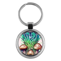 Goblin Core Forest Mushroom Key Chain (round) by GardenOfOphir