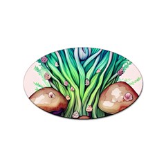 Goblin Core Forest Mushroom Sticker Oval (10 pack)