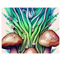 Goblin Core Forest Mushroom Premium Plush Fleece Blanket (medium) by GardenOfOphir