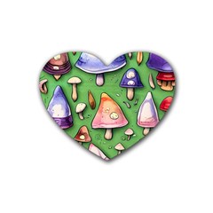 A Forest Core Farm Tale Rubber Coaster (heart) by GardenOfOphir