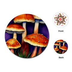 Nature s Woodsy Mushrooms Playing Cards Single Design (round) by GardenOfOphir