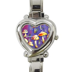 Farmcore Mushrooms Heart Italian Charm Watch by GardenOfOphir