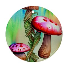 Warm Mushroom Forest Round Ornament (two Sides) by GardenOfOphir