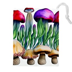 Cozy Mushroom Forest Historical Boho Drawstring Pouch (4xl) by GardenOfOphir