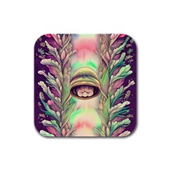 Mystic Mushroom Rubber Square Coaster (4 Pack) by GardenOfOphir