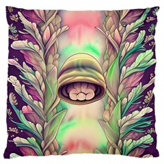 Mystic Mushroom Large Cushion Case (one Side) by GardenOfOphir