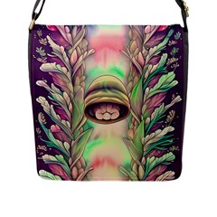 Mystic Mushroom Flap Closure Messenger Bag (l) by GardenOfOphir