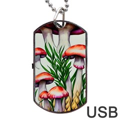 Forest Fungi Dog Tag Usb Flash (one Side) by GardenOfOphir