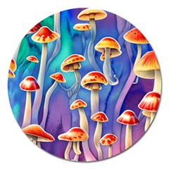 Tiny Toadstools Magnet 5  (round) by GardenOfOphir