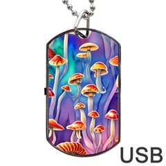 Tiny Toadstools Dog Tag USB Flash (Two Sides)