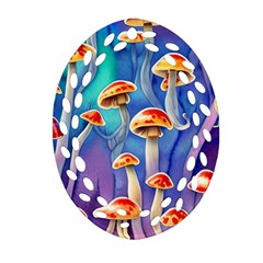 Tiny Toadstools Ornament (Oval Filigree)