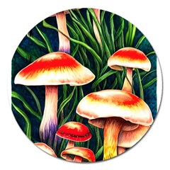 Mushroom Fairy Garden Magnet 5  (round)