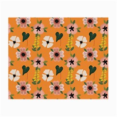 Flower Orange Pattern Floral Small Glasses Cloth (2 Sides) by Dutashop