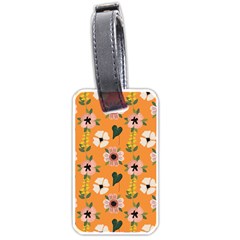 Flower Orange Pattern Floral Luggage Tag (one Side)