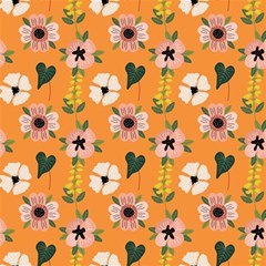 Flower Orange Pattern Floral Play Mat (rectangle)