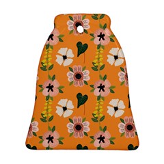 Flower Orange Pattern Floral Ornament (bell)