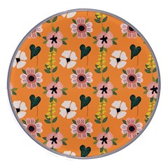 Flower Orange Pattern Floral Wireless Fast Charger(white)