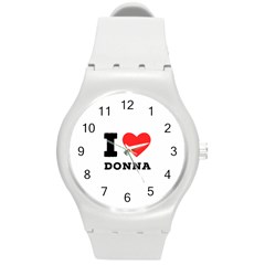 I Love Donna Round Plastic Sport Watch (m)