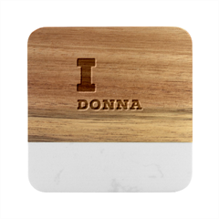 I Love Donna Marble Wood Coaster (square)