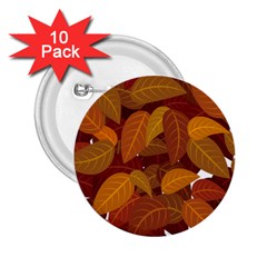 Watercolor Leaves Leaf Orange 2 25  Buttons (10 Pack) 