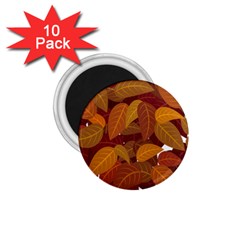 Watercolor Leaves Leaf Orange 1 75  Magnets (10 Pack) 