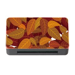 Watercolor Leaves Leaf Orange Memory Card Reader With Cf by Jancukart