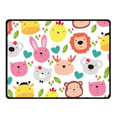 Cute Animals Cartoon Seamless Background One Side Fleece Blanket (small) by Jancukart