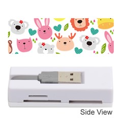 Cute Animals Cartoon Seamless Background Memory Card Reader (stick) by Jancukart