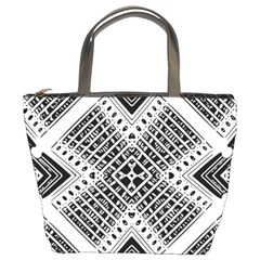 Black And White Modern Texture Seamless Print Fabric Pattern Bucket Bag by Jancukart