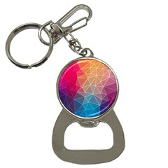 Multicolored Geometric Origami Idea Pattern Bottle Opener Key Chain by Jancukart