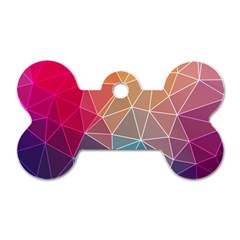 Multicolored Geometric Origami Idea Pattern Dog Tag Bone (one Side) by Jancukart