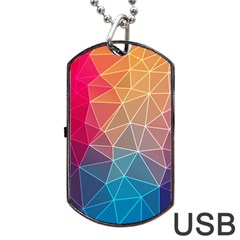 Multicolored Geometric Origami Idea Pattern Dog Tag Usb Flash (one Side) by Jancukart