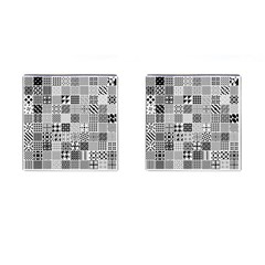 Black And White Geometric Patterns Cufflinks (square) by Jancukart