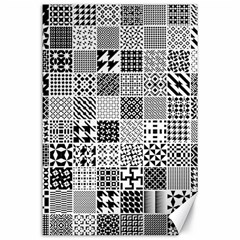 Black And White Geometric Patterns Canvas 24  X 36  by Jancukart