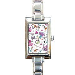 Princess Element Background Material Rectangle Italian Charm Watch