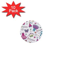 Princess Element Background Material 1  Mini Buttons (10 pack) 