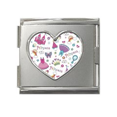 Princess Element Background Material Mega Link Heart Italian Charm (18mm)